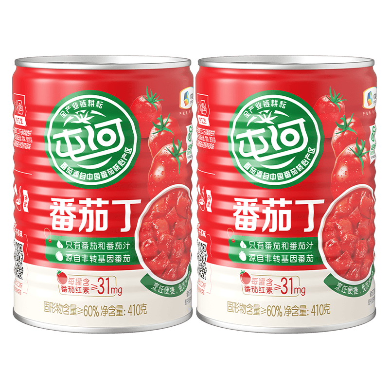 屯河 0添加剂 番茄块 400g*2罐