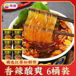 豫道 红薯粉黑金版酸辣粉 135g*6桶装 重庆风味方便速食