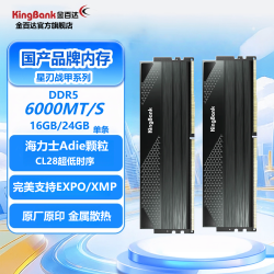 金百达 DDR5内存条16G6000频率C28时序16Gx2套条32/24G