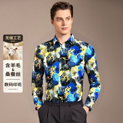商场正品 男士长袖衬衫 痞帅高级感时尚气质