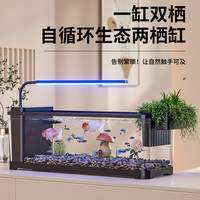 阔庭 生态鱼缸客厅家用2026新款爆款溪流缸水培造景鱼缸桌面过滤鱼缸