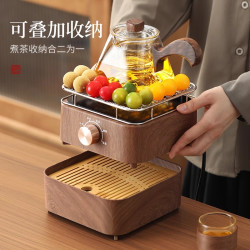不拙 保温新款煮茶器小型迷你办公室多功能家用玻璃煮茶电陶炉器具全套