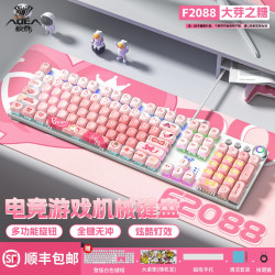 狼蛛 F2088电竞游戏机械键盘有线108键女生办公搭配键帽