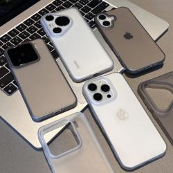奥菲顿 磨砂大孔透色壳适用苹果17手机壳适用华为适用小米适用vivo