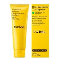 【破价】Twice 纯素牙膏,适用于敏感牙齿和牙龈和牙齿*牙膏 - 不含SLS的牙膏,含氟和蛀牙保护 - (清凉薄荷桉树)