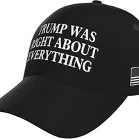 【破价】Trump is Right About Everything 帽子 MAGA 唐纳德特朗普 2024 45-47 带美国国旗棒球帽黑色