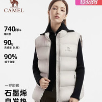 88VIP：骆驼 女装羽绒马甲2025冬季新款90鸭绒时尚百搭保暖立领马夹外套