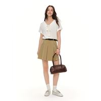 独束 女装分身型微定制温柔风系带前后两穿上衣26夏季新品短袖