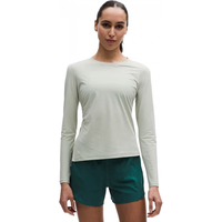 lululemon 女士跑步侧边褶饰长袖T恤 朦胧草甸绿 XXS