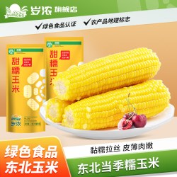 岁浓 东北新鲜黄糯玉米粗粮软粘甜低脂非转基因大棒代餐真空装礼盒