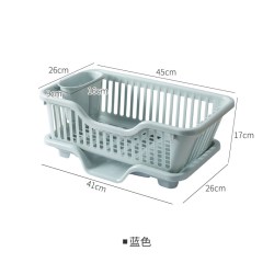多派 蓝色款沥水篮 厨房置物架 塑料
