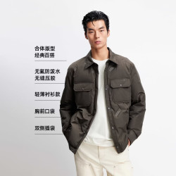 杰克琼斯 反季男士潮流羽绒服 黑橄榄 XS