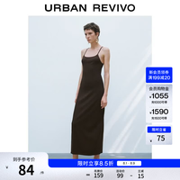 UR UR2026夏季新款女装气质垂感收腰吊带连衣裙UWM760008+ 深棕色 S