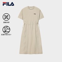 FILA 官方女子梭织连衣裙2026夏季新款防晒凉感宽松收腰裙子