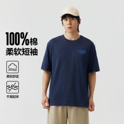 斯凯奇 棉短袖t恤衫男质感纯棉简约运动t恤男式t恤L126M022