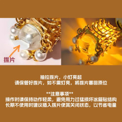 1 杭州文创灵隐寺粉彩禅灯冰箱贴磁吸可发光磁性贴伴手礼旅游纪念品 冰箱贴灯开关，操作提示 勿拍