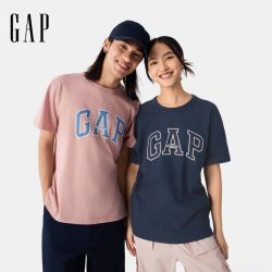 Gap 男女装纯棉字母印花logo宽松短袖T恤美版797924