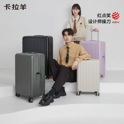 卡拉羊 行李箱新款拉杆箱女20寸拉链箱登机箱