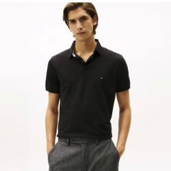 TOMMY HILFIGER 【经典百搭】珠地棉潮流多色商务休闲纯色正肩翻领短袖POLO衫