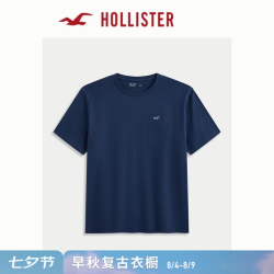 HOLLISTER 小海鸥图案 纯棉短袖T恤 海军蓝 S(175/92A)