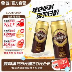 雪花 BEER/雪花 SNOWBEER 大规格实惠装 啤酒   500mL 24罐 包装 500ml