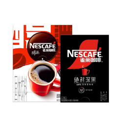 雀巢 咖啡绝对深黑速溶咖啡30条+醇品美式黑咖48条
