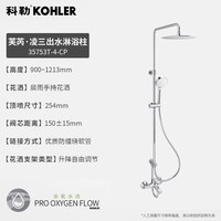 88VIP：科勒 芙芮凌多功能淋浴花洒套装 K-35753T-4-CP【10寸薄顶喷-普通下出水-软管连接】