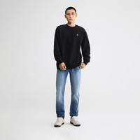 Lee 26早秋新品舒适版圆领纯色Logo图案男款长袖卫衣