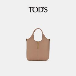 TOD'S 女士迷你皮革金属横条托特包