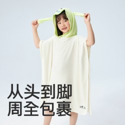 小番薯 儿童浴袍男童女童春夏竹纤维双面毛巾斗篷浴巾