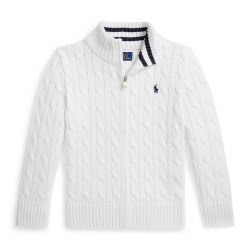 RALPH LAUREN Boys 2-7 Cable-Knit Cotton Full-Zip Sweater