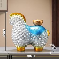 艾格辰 新中式马上有钱马摆件