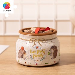 3D-JP 刺猬与苹果（BC1001） 64片收纳罐 立体拼图