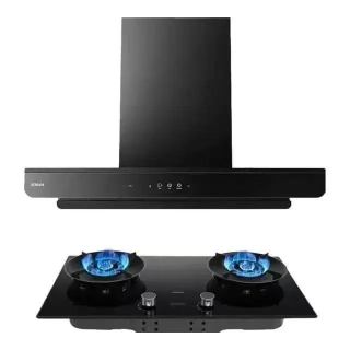 老板 双子星系列 E2+D2 家用欧式吸油烟机联动燃气灶套装 27大风量