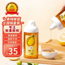 养蜂婆婆 柠檬蜂蜜新鲜果汁蜜果味蜂蜜夏日饮品清新酸甜方便挤压500g