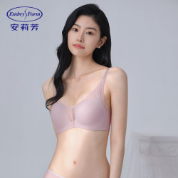 安莉芳 风巢舒挺杯薄款透气文胸女小胸聚拢无钢圈内衣 藕色LAV 75B