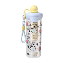 亲琴 S0002 塑料卡通吸管杯 600ml 浮球蓝色