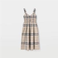 BURBERRY 【格纹褶皱】棉质无袖连衣裙 女款