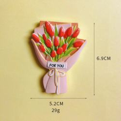 艾格辰 郁金香冰箱贴国潮立体磁贴