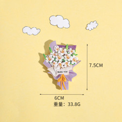 艾格辰 3D立体玫瑰牡丹冰箱贴