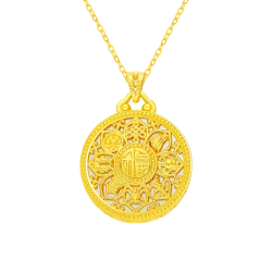 中国黄金 18K金八宝罗盘吊坠 总重约2.3g