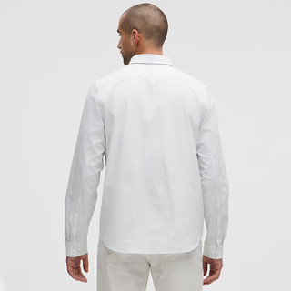 lululemon New Venture 男士修身速干长袖衬衫 杂色淀粉蓝白条纹 2XL