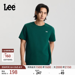 Lee 26年春夏新品舒适版圆领小刺绣Logo设计轻薄男短袖T恤
