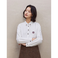 自巧 小个子非正式学院风白衬衫女秋冬新款微廓形休闲百搭上衣