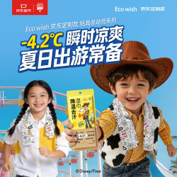 ecowish 迪士尼联名降温去汗湿巾冷感4.2°3h舒爽可复用清洁母婴安全*6包