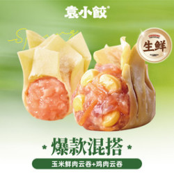 袁小饺 15个玉米鲜肉云吞+15个鸡肉云吞（生鲜）