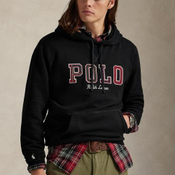 RALPH LAUREN 男士抓绒格子Logo连帽衫