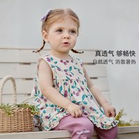 BALIPIG 巴厘小猪 女童夏季纯棉凉感无袖分体套装