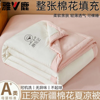 雅鹿 A类新疆棉花夏凉被 双拼-粉玉奶白 150*200cm