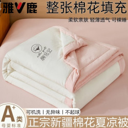 雅鹿 A类新疆棉花夏凉被 双拼-粉玉奶白 150*200cm